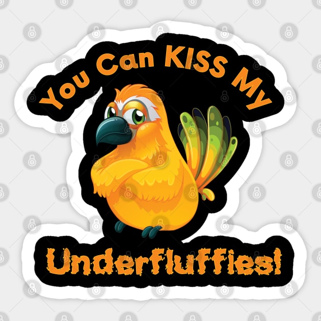 Sun Conure Parrot Kiss Underfluffies Sticker by Einstein Parrot